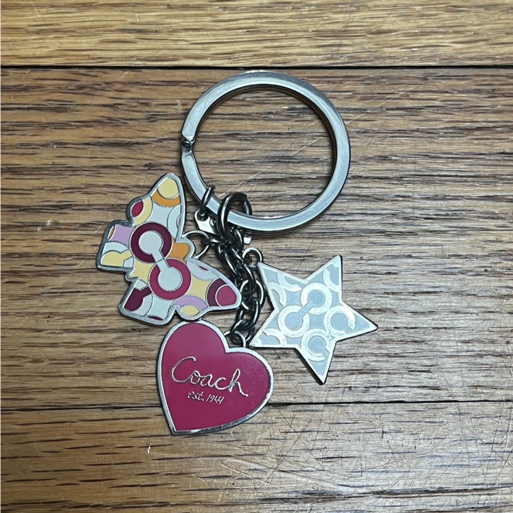 Coach Star Butterfly Heart Multi Mix Key Fob Keychain Key Ring Charm